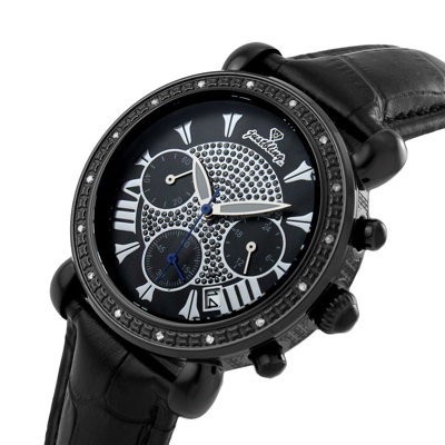 JBW Women's Victory Leather Watch in Black with Black Dial