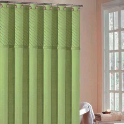 Annecy Pin Tuck Shower Curtain in Lime Green