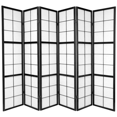 Oriental Furniture Mado Traditional Asian Room Divider in Black