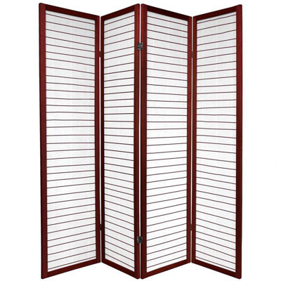 Oriental Furniture Rice Paper Shoji Room Divider in Rosewood
