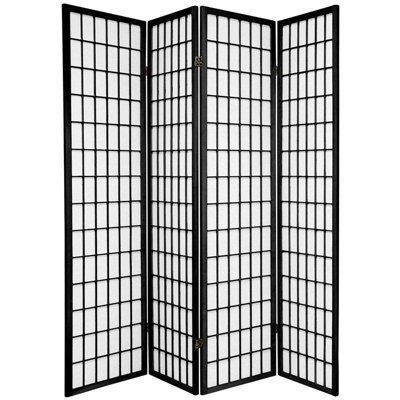 Oriental Furniture Window Pane Room Divider in Black