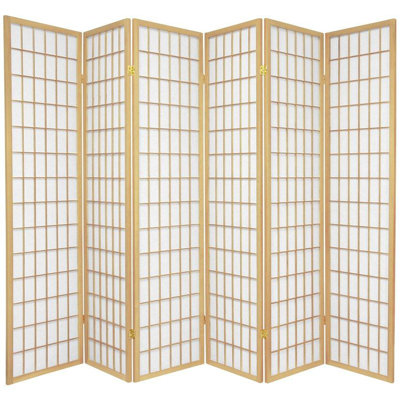 Oriental Furniture Double Sided Window Pane Room Divider in Natural