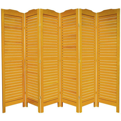 Oriental Furniture 72" Classic Venetian Room Divider in Honey