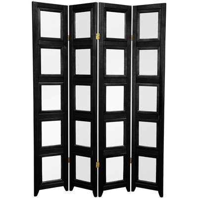 Oriental Furniture Double Sided Photo Display Room Divider in Black