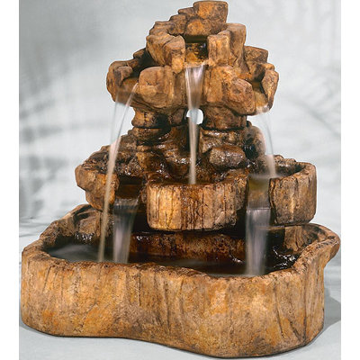 Henri Studio Nature Cast Stone Medium Rock Falls Fountain