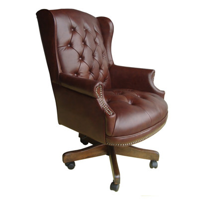 Parker House Furniture Home Office High-Back Leather Executive Chair with Tufting