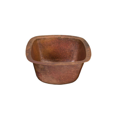 Picasso II Square Hand Hammered Copper Bathroom Sink
