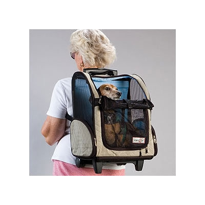 Snoozer Pet Products Wheel Around Travel Pet Carrier in Khaki