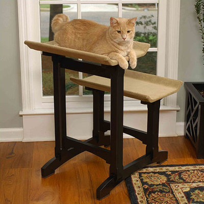 Mr. Herzher's Craftsman Series Double Seat Wooden Cat Perch