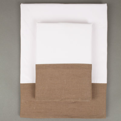 Nine Space Linen Border 300 Thread Count Bamboo Sheet Set in Brown