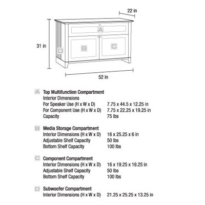 BDI Novia 52" TV Stand