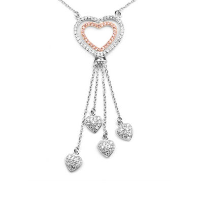 Rose Pink Heart Necklace