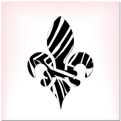 Zebra Fleur De Lis Art Print