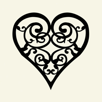 Scroll Heart Wall Art Print