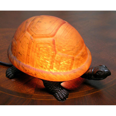 Amber Turtle Accent Table Lamp