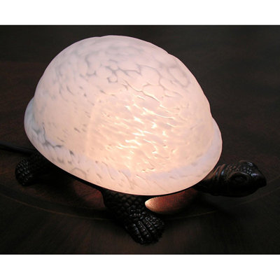 White Turtle Accent Table Lamp