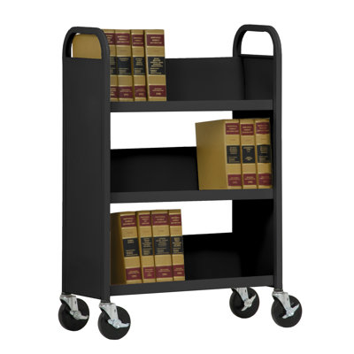 Sandusky Cabinets 31" W Single Sided Sloped-Shelf Mobile Book Truck