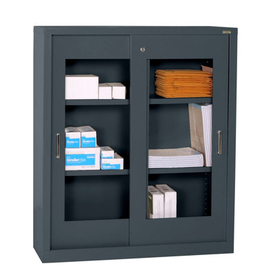 Sandusky Cabinets Storage Cabinets with Sliding Door Clear View