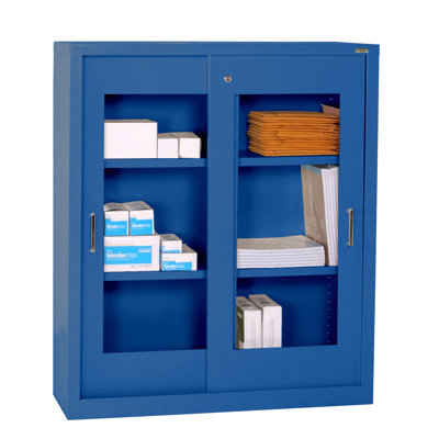 Sandusky Cabinets Storage Cabinets with Sliding Door Clear View
