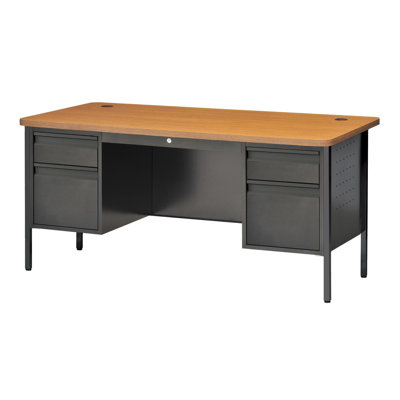 Sandusky Cabinets Steel Teachers Desk with Pierced Side Panels