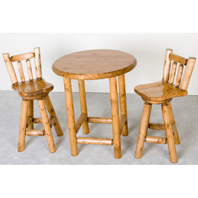 Northwoods Billiards Swivel Log Bar Stool