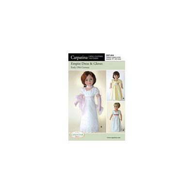 Carpatina Clothes Pattern Doll Empire Dress and Gloves
