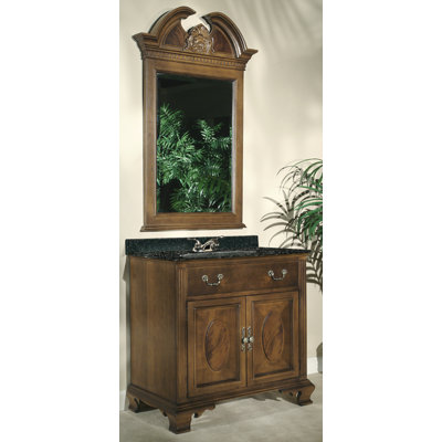 Kaco International Dorchester 36" Vanity in Brown Cherry with Granite Top