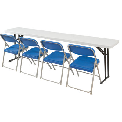 National Public Seating 8' Rectangular Narrow  Folding Table