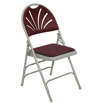National Public Seating 1000 Series Triple Brace, Fan Back Padded Folding Chair