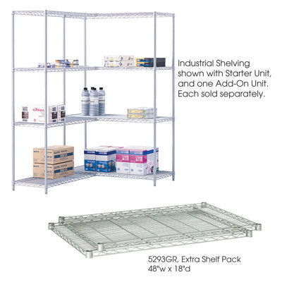 Safco Products Company Industrial Wire Extra Shelves (18" x 48" Shelves)