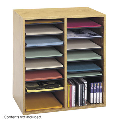 Safco Products Company Small Wood Adjustable-Compartment Literature Organizer