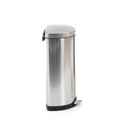 simplehuman Semi-Round Step Trash Can in Brushed Stainless Steel