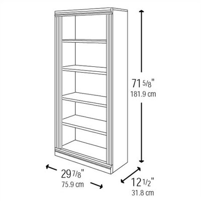 Bush Industries Saratoga 72" H Five Shelf Bookcase in Cherry