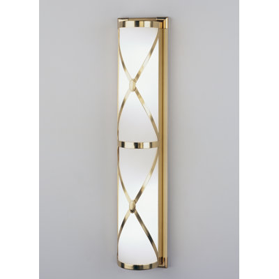 Robert Abbey Chase Large Half Round Wall Sconce in Antique Natural Brass