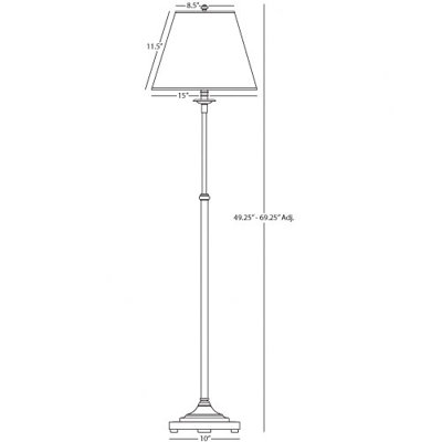 Robert Abbey Kinetic  Club Floor Lamp  in Brushed Chrome