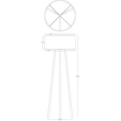 Robert Abbey Shinto  Tripod Floor Lamp in Wrought Iron