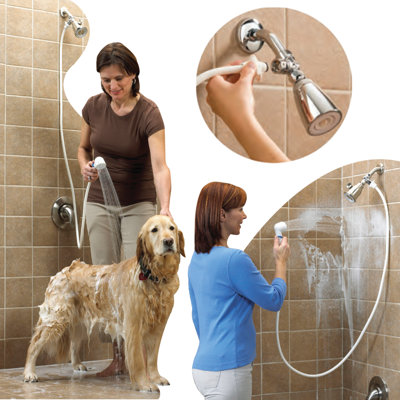 Idea Factory Rinse Ace Snap 'N Spray 6-Foot Quick-Connect and Detachable Hose with On/Off Sprayer in White