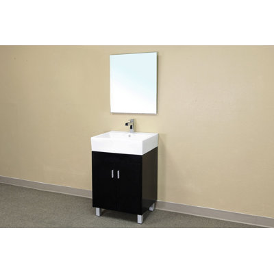 Bellaterra Home Graham Beveled Bathroom Mirror in Espresso