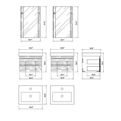 Bellaterra Home Pickering Solid Wood Framed Mirror in Black