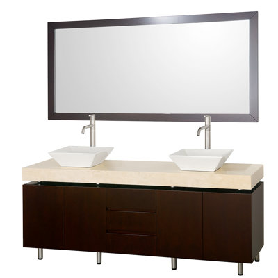 Wyndham Collection Malibu 72" Double Bathroom Vanity Set