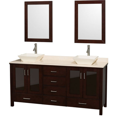 Wyndham Collection Lucy Double Bathroom Vanity Set
