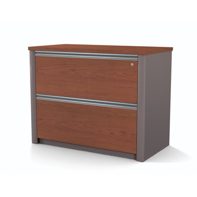 Bestar Connexion 30" Lateral File in Bordeaux and Slate
