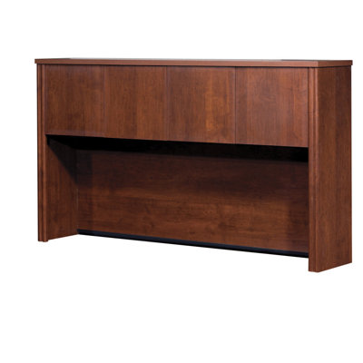 Bestar Embassy Laminate Computer Desk and Hutch with Assembled Pedestal