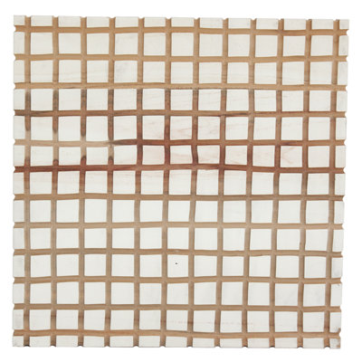 RS Furnishings Pura Vida I Off The Grid Teak Panel in White with Natural Grid