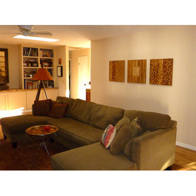 RS Furnishings Pura Vida I Shock Wave Teak Panel in Natural with Insert and Gold Waves