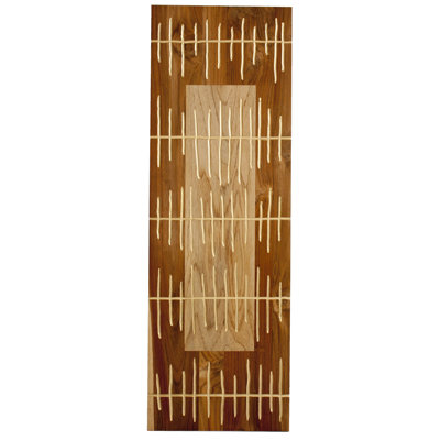 RS Furnishings Pura Vida I Shock Wave Teak Panel in Natural with Insert and Gold Waves