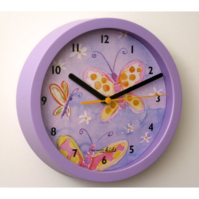 Bai Design Children Wall Clock with Butterflies
