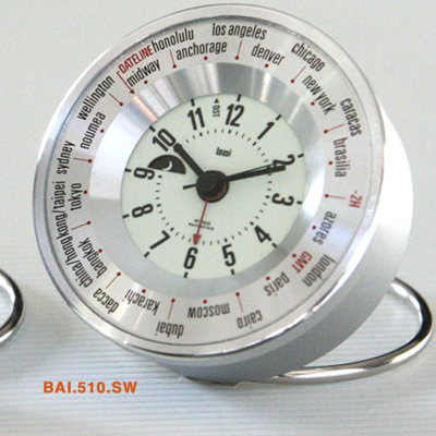 Bai Design Auto-Align World Trotter Travel Alarm Clock