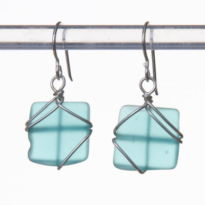 Seaglass Wrapped Earring
