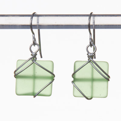 Seaglass Wrapped Earring